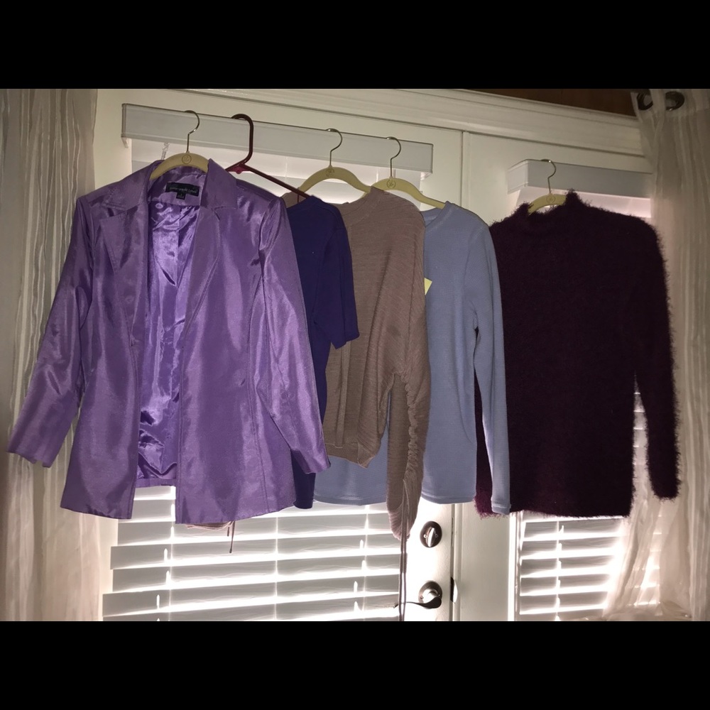 5pc Purple Blouse and Blazer Lot-New with Tags-Sm